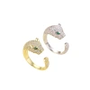 A leopard-head micro-inset zircon ring, a fashionable and retro leopard-head open ring from Kashi Accessories Item Picture